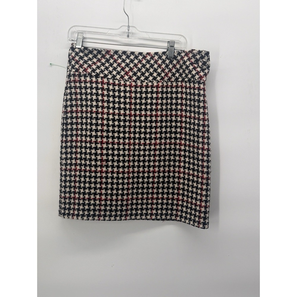 Vintage Harold''s 100% Wool Pencil Skirt sz 8 Black /Red /White 90's clueless
